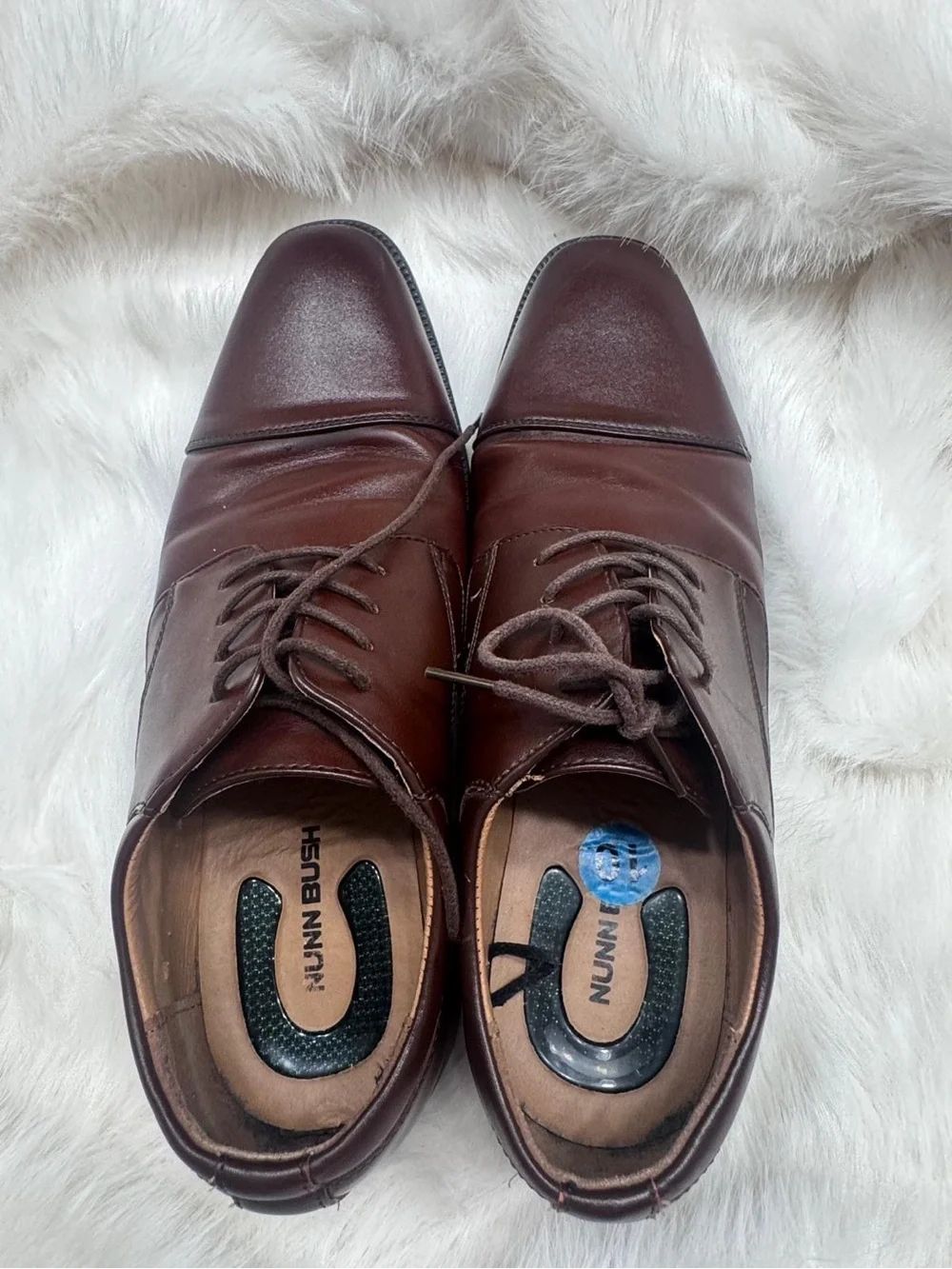 Nunn Bush Men's Dark Brown Leather Cap-Toe Oxfords